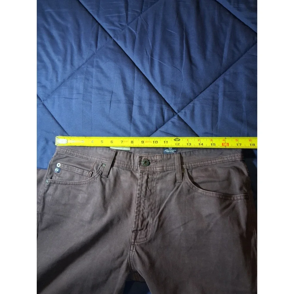 AG Adriano Goldschmied The Protege Straight Leg Pants Brown Plum 33x34 Mens
